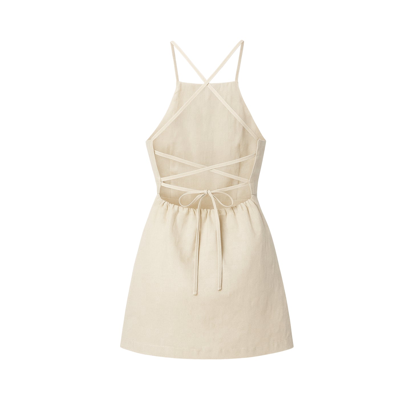 Rhoda - Mini robe en lin à dos ouvert