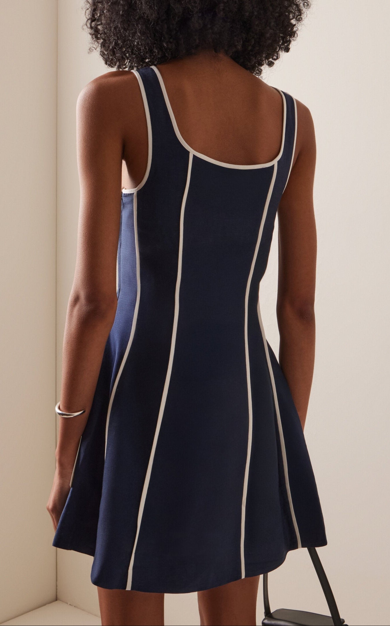 Capri Contrast Piping Linen Dress