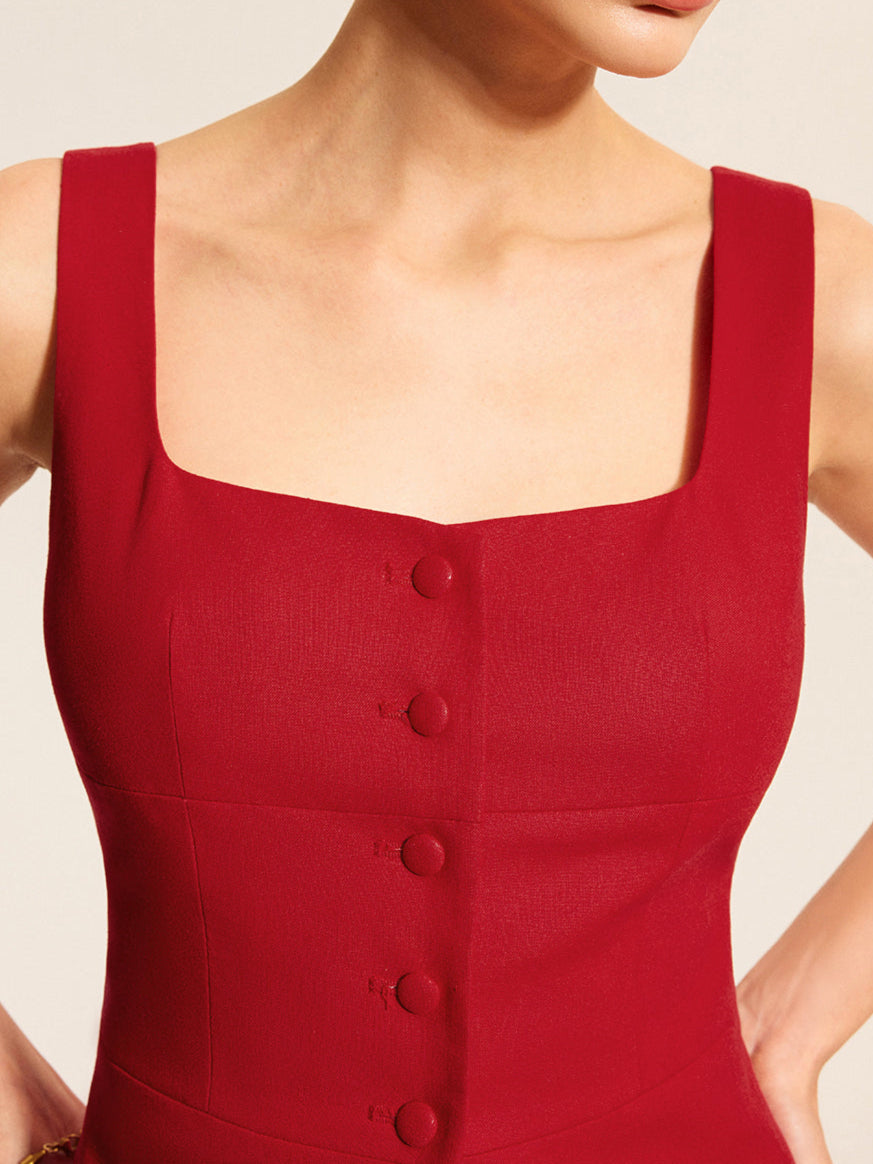 Ginny Square-Neck Vest And Maxi Skirt Set