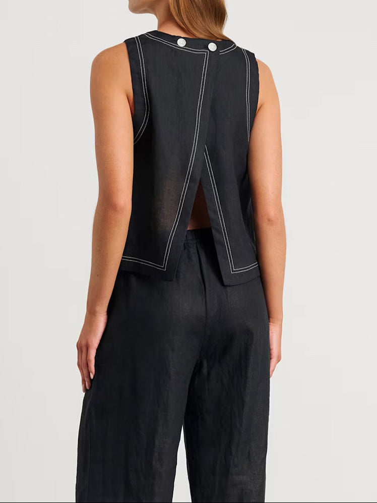Skyla Split-Back Linen Set