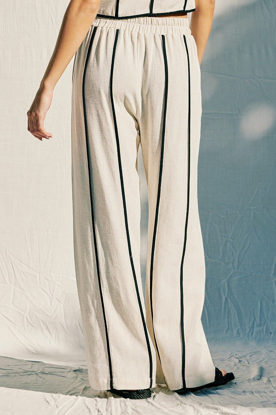 Marleen Linen Blend Striped Vest And Pant Set