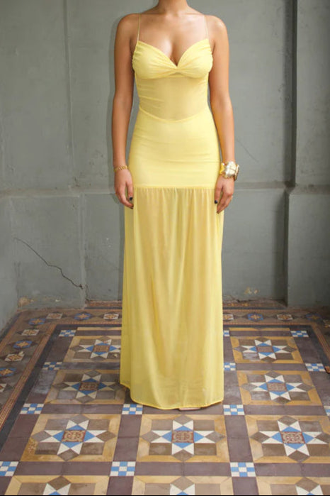 Adela Sheer Backless Maxi Dress