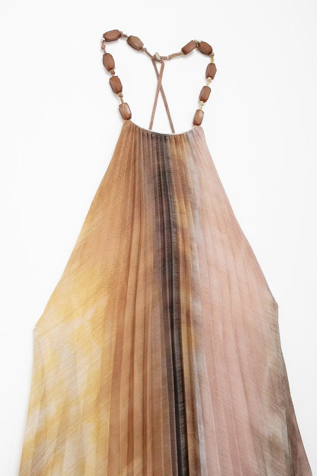 Albina Plissiertes Neckholder-Maxikleid für den Urlaub