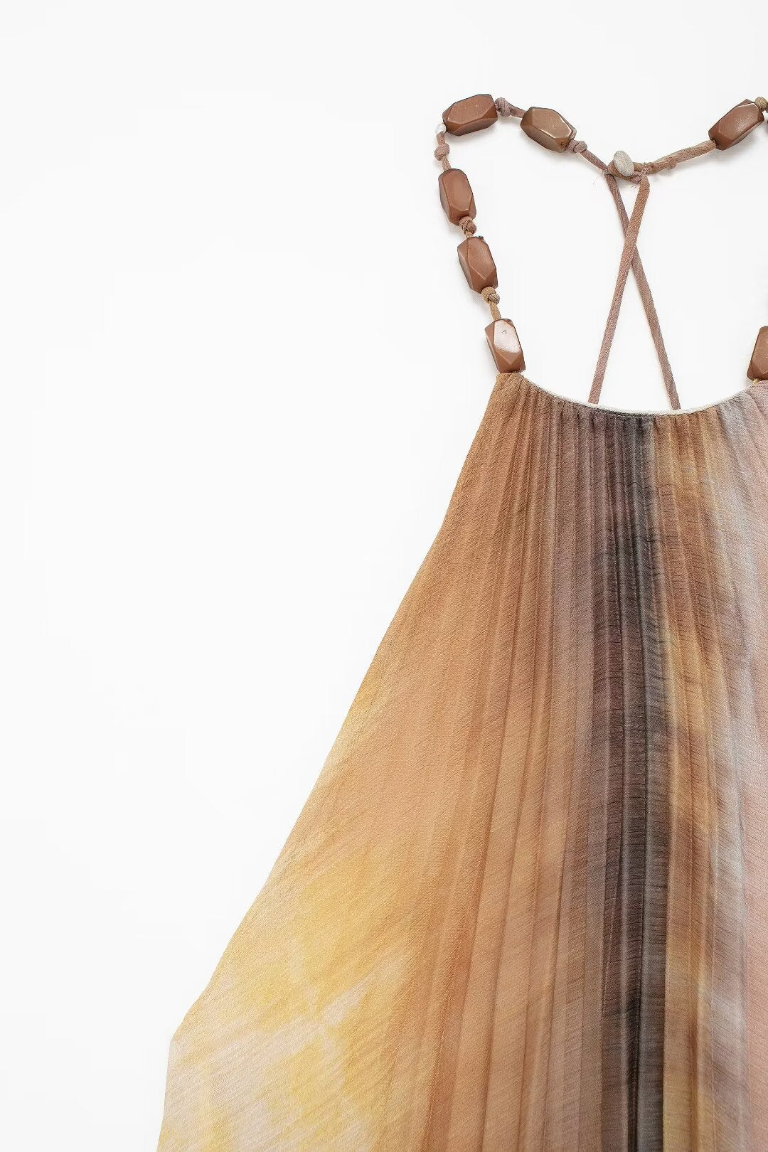 Albina Plissiertes Neckholder-Maxikleid für den Urlaub