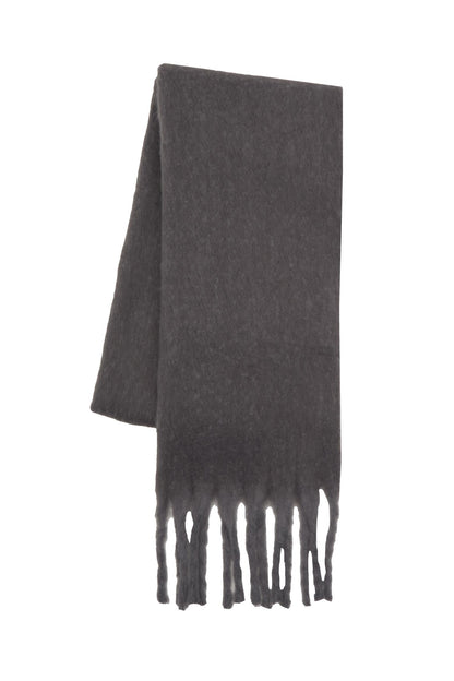 Oversized Scarf - Women's Chunky Fringe Oversized Wool-Blend Scarf