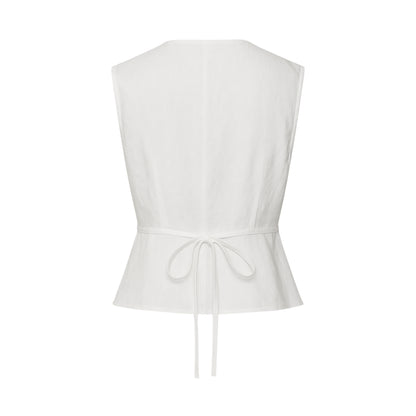 Casandra Sleeveless Pleated Top
