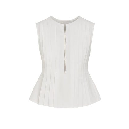 Casandra Sleeveless Pleated Top