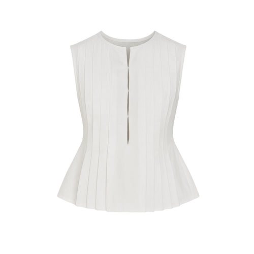 Casandra Sleeveless Pleated Top