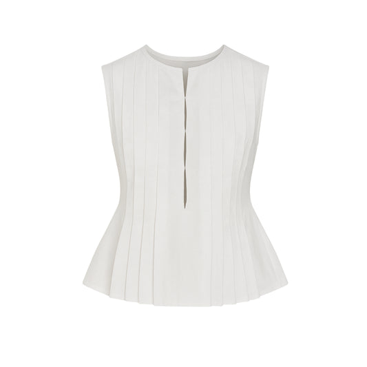 Casandra Sleeveless Pleated Top