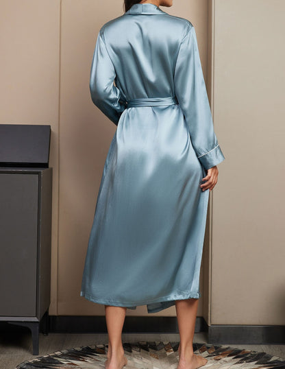 Perla Long Mulberry Silk Robe