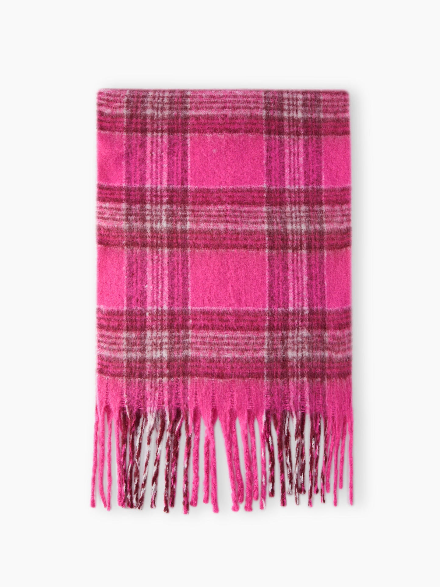 Plaid Scarf - Women’s Thick Plaid Tassel Oversized Chunky Scarf