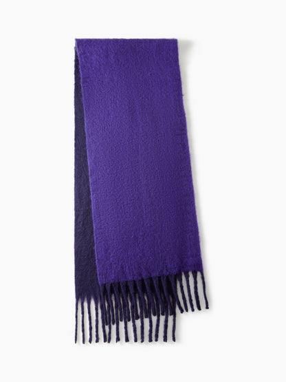 Oversized Scarf - Women's Oversized Fringe Two-Tone Thick Chunky Scarf