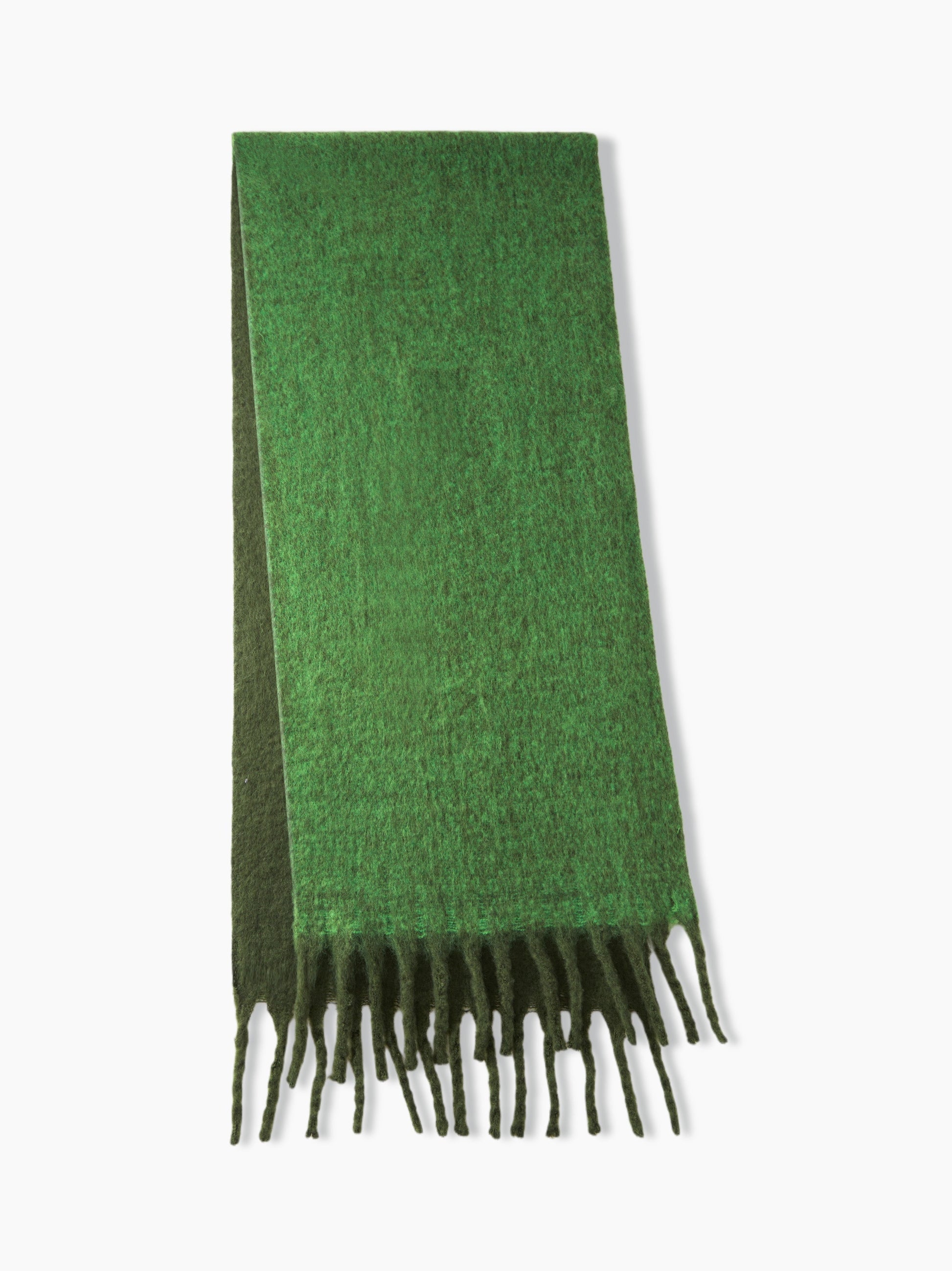 Oversized Scarf - Women's Oversized Fringe Two-Tone Thick Chunky Scarf