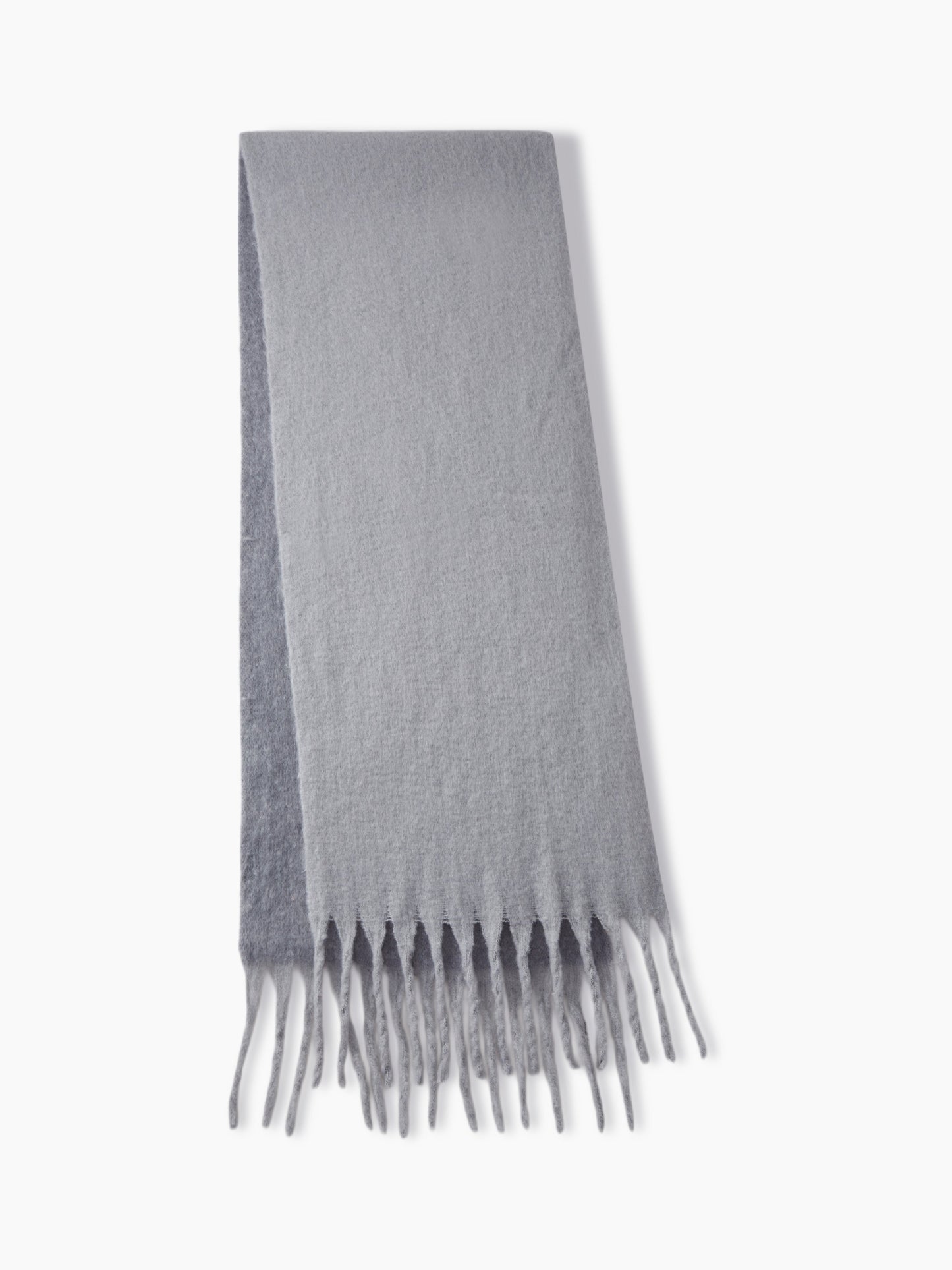 Oversized Scarf - Women's Oversized Fringe Two-Tone Thick Chunky Scarf