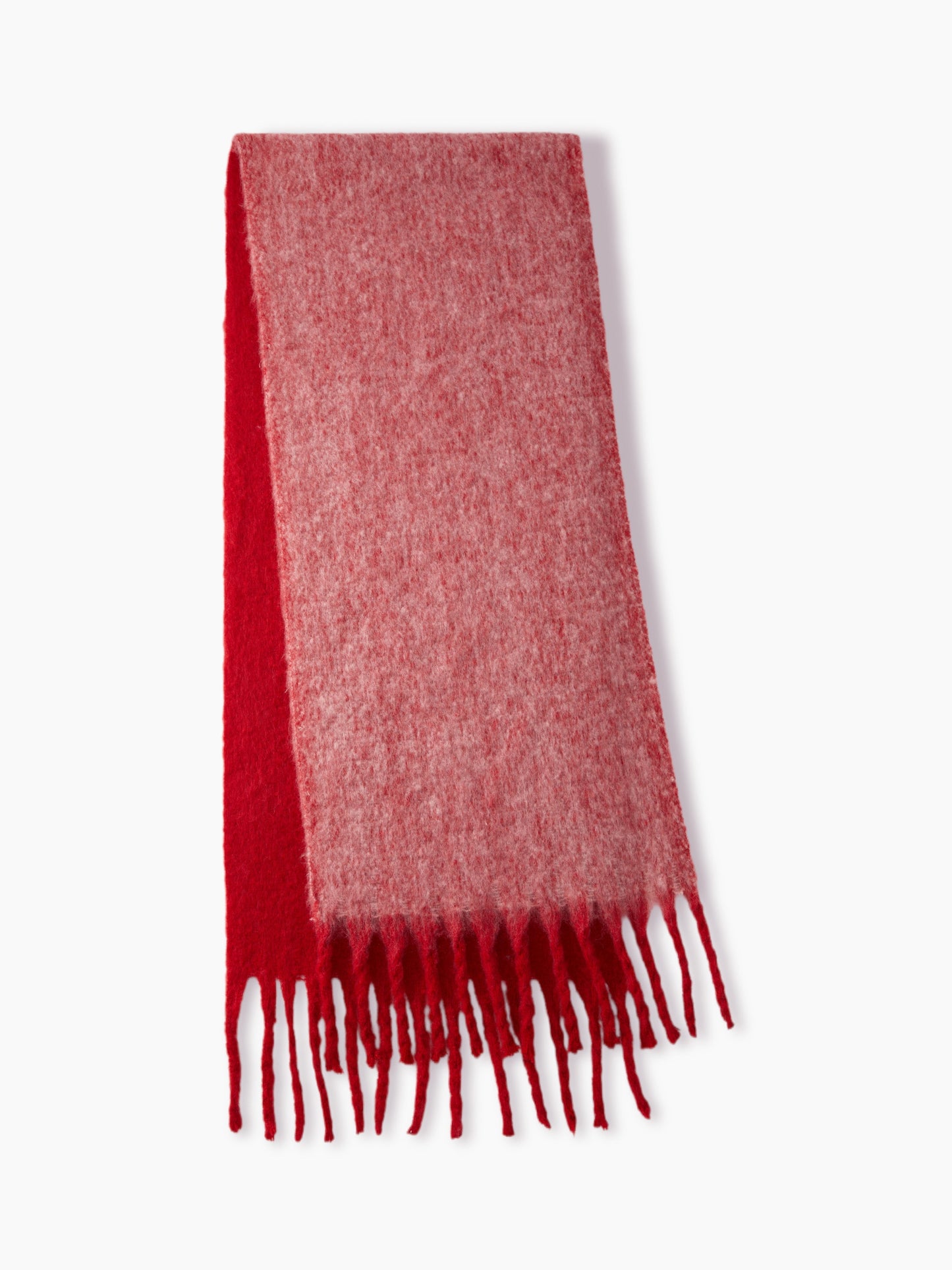 Oversized Scarf - Women's Oversized Fringe Two-Tone Thick Chunky Scarf