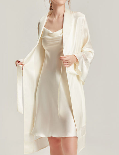 Deja Silk Robe and Nightgown set