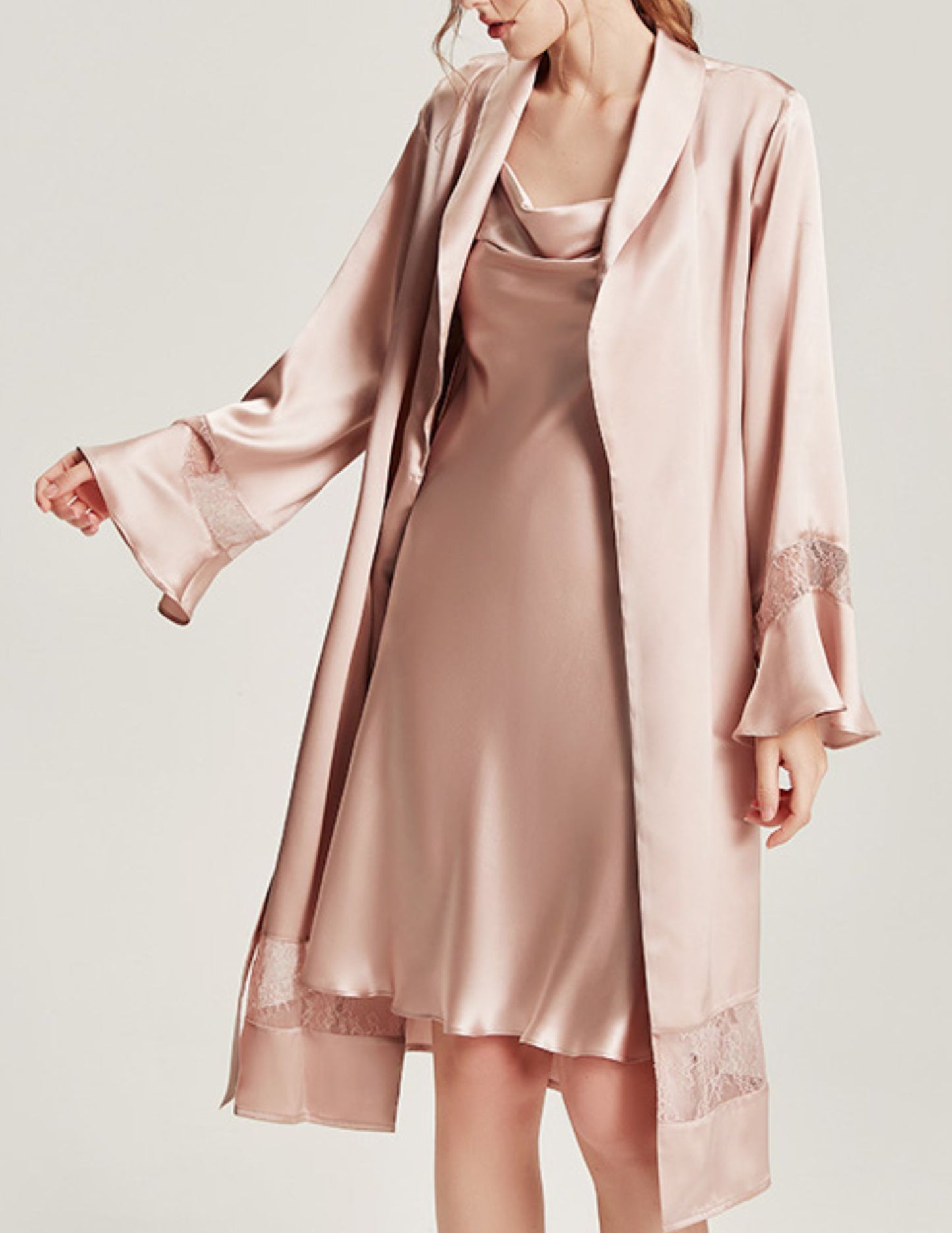 Deja Silk Robe and Nightgown set