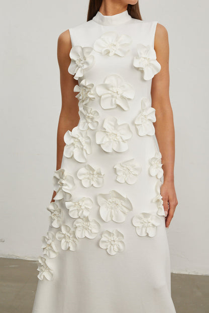 Kathleen Sleeveless 3D Floral Dress