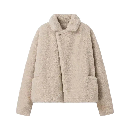 Teddy Jacket - Women’s Oversized Plush Button-Up Teddy Jacket