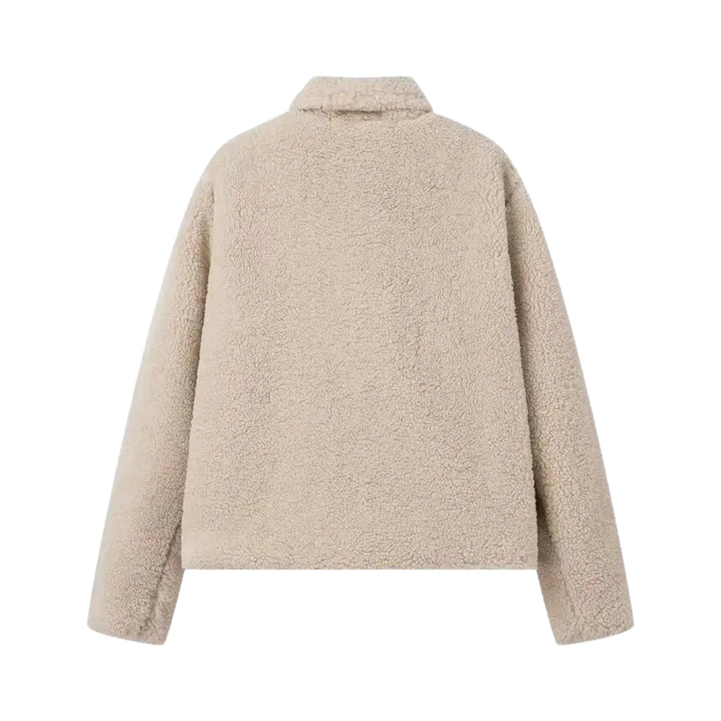 Teddy Jacket - Women’s Oversized Plush Button-Up Teddy Jacket