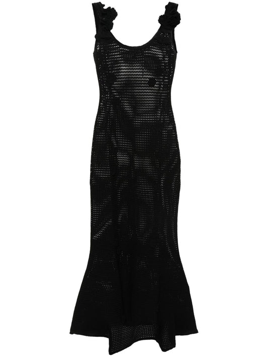 Nyx Mesh Knit Crochet Midi Dress