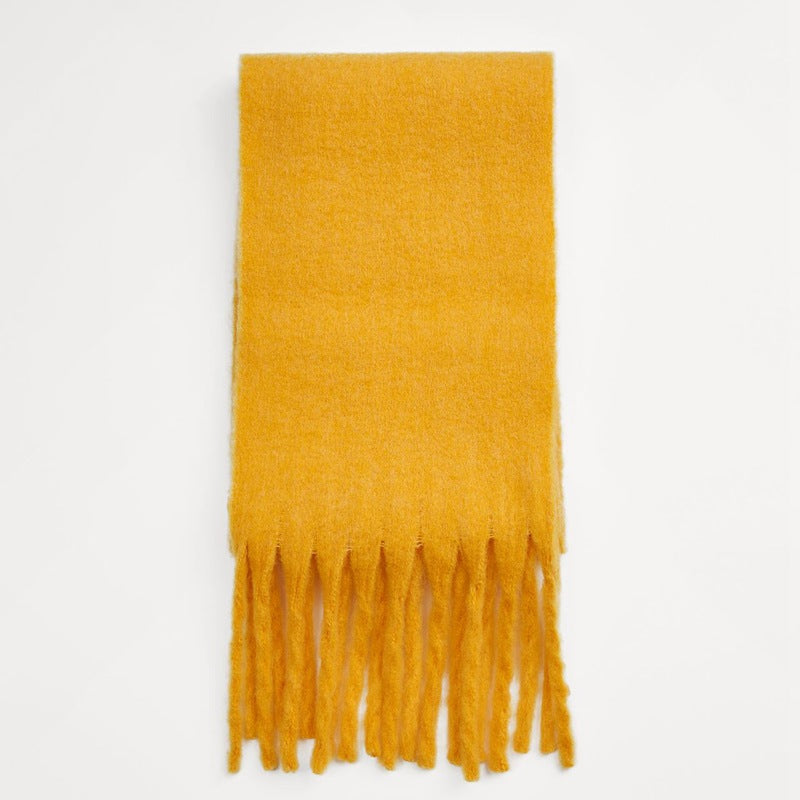 Thick Scarf - Women's Oversized Thick Fringed Chunky Scarf for Winter