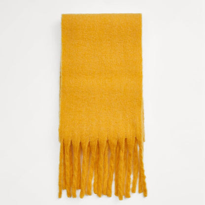 Thick Scarf - Women's Oversized Thick Fringed Chunky Scarf for Winter