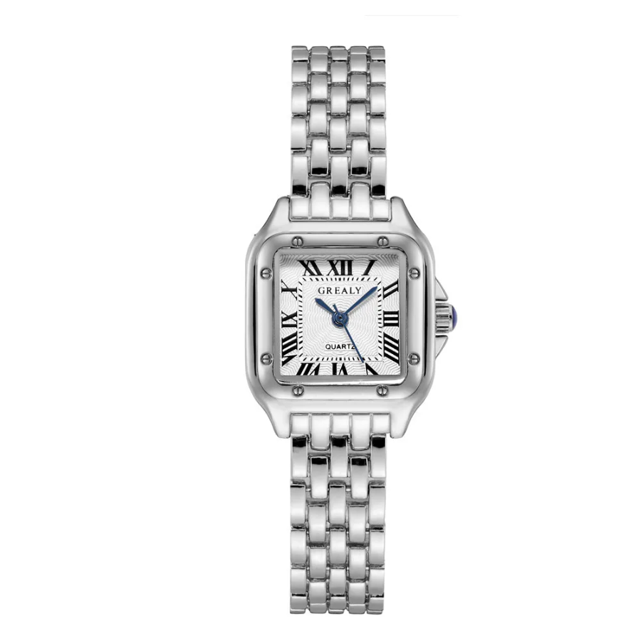 Square Face Watch Womens - Gold/Silver Stainless Steel Square watch