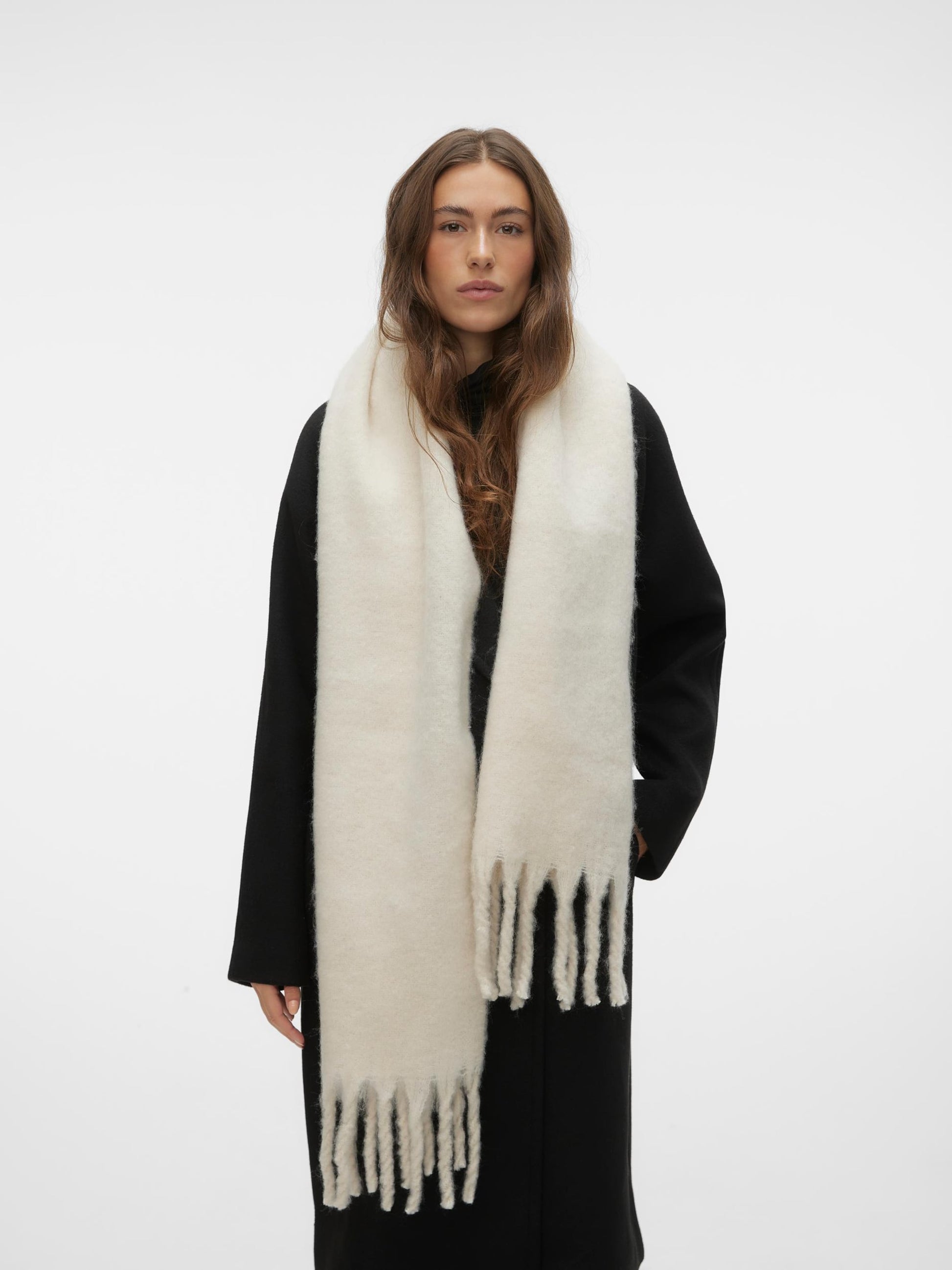 Thick Scarf - Women's Oversized Thick Fringed Chunky Scarf for Winter