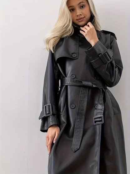 Black Leather Trenchcoat 