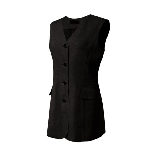 Gilet long en lin à boutons Rei