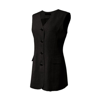 Gilet long en lin à boutons Rei