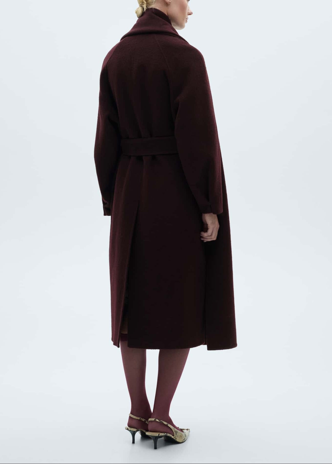 Wool Wrap Coat - Women’s Long Belted Wrap Thick Wool Scarf Trench Coat