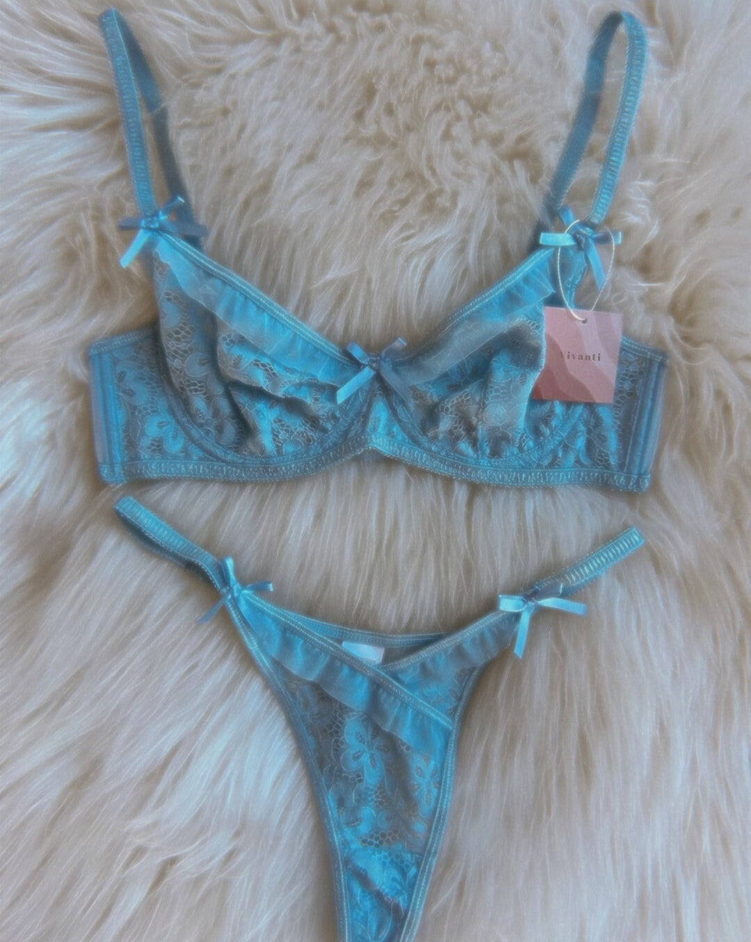 Aqua Lace Vintage Lingerie Set with delicate floral embroidery and intricate detailing, designed for elegance and comfort.