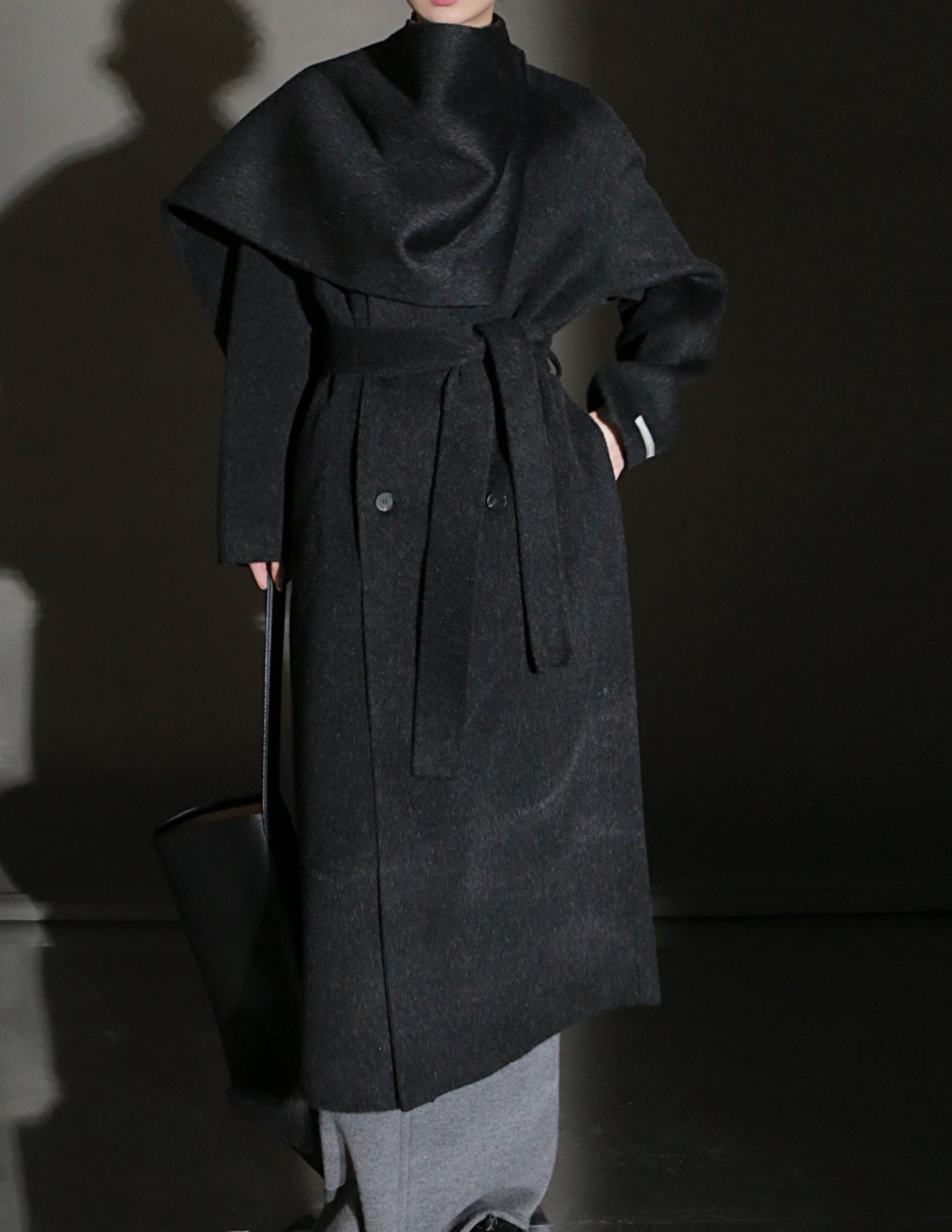 Cashmere Wool Coat - Women's Llama Cashmere Wool Scarf Wrap Trench Coat