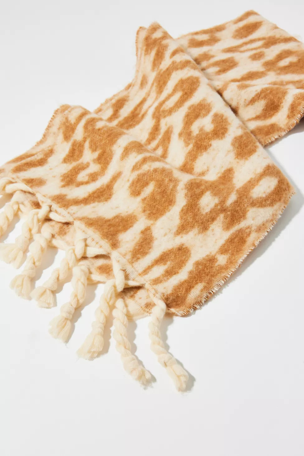 Rhea Leopard Print Scarf - Women's Leopard Print Tassel Chunky Scarf