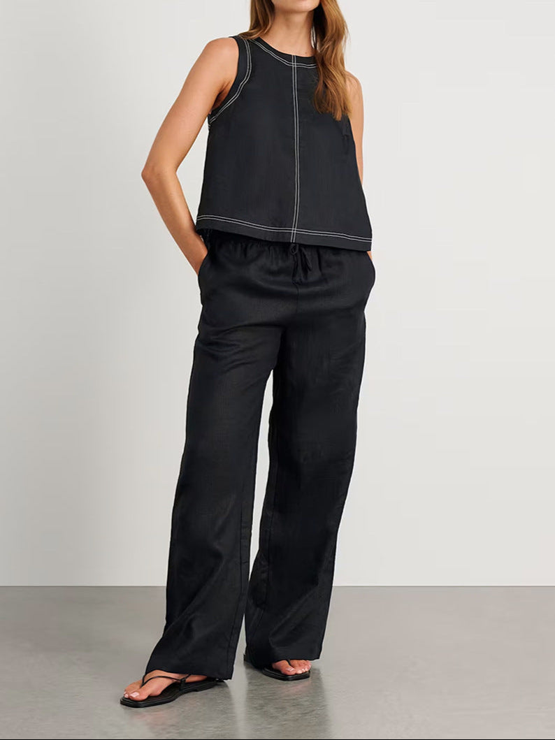 Skyla Split-Back Linen Set