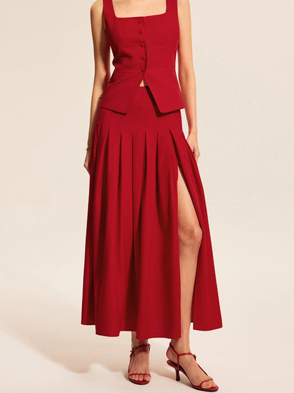 Ginny Square-Neck Vest And Maxi Skirt Set