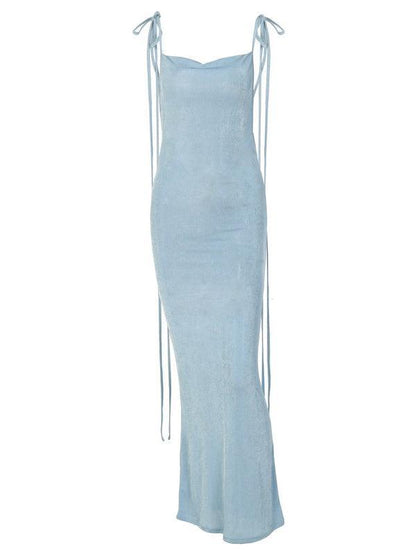 Low Back Maxi Dress - Womens Sleeveless Long Backless Maxi Dress