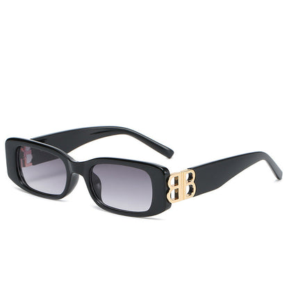 Rectangular Sunglasses - Women's Gold Accent Modern Sunglasses