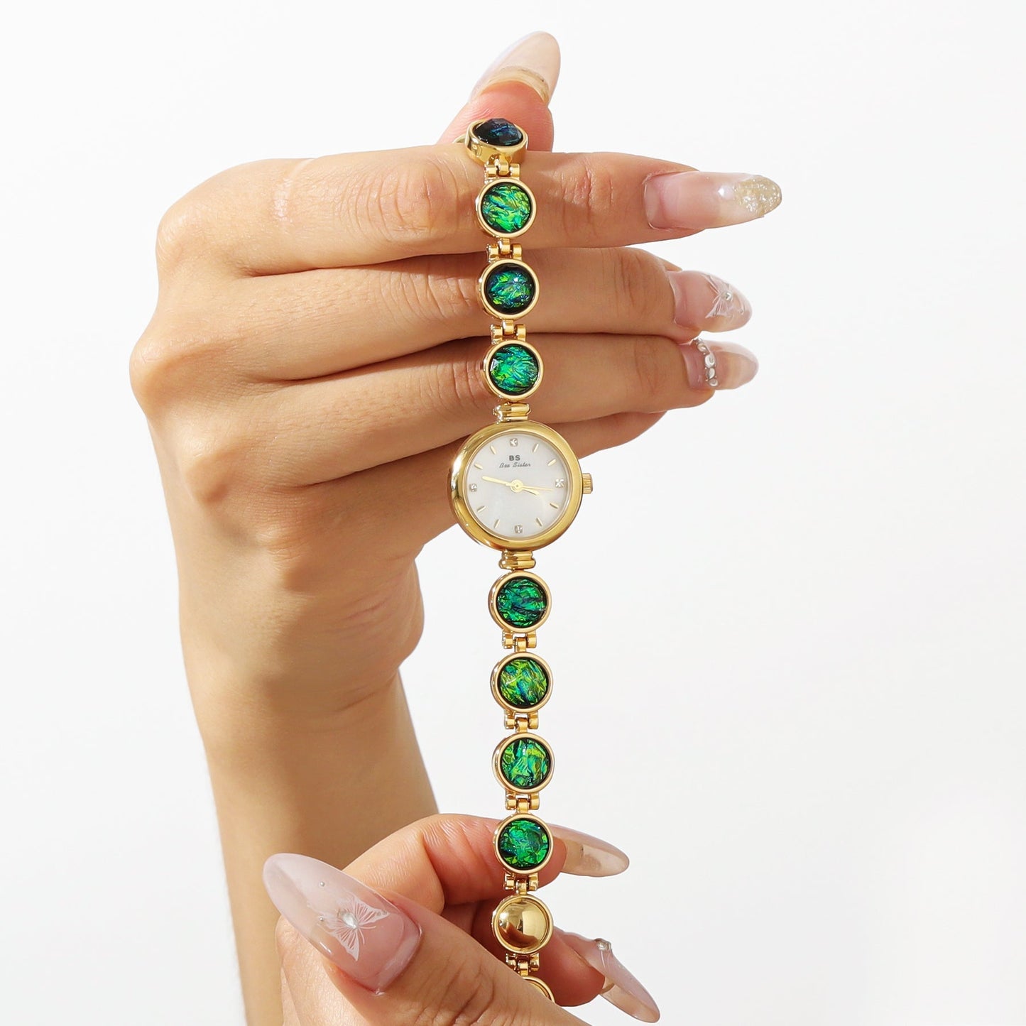 Vintage Styled Watch - Gemstone dainty womens watch