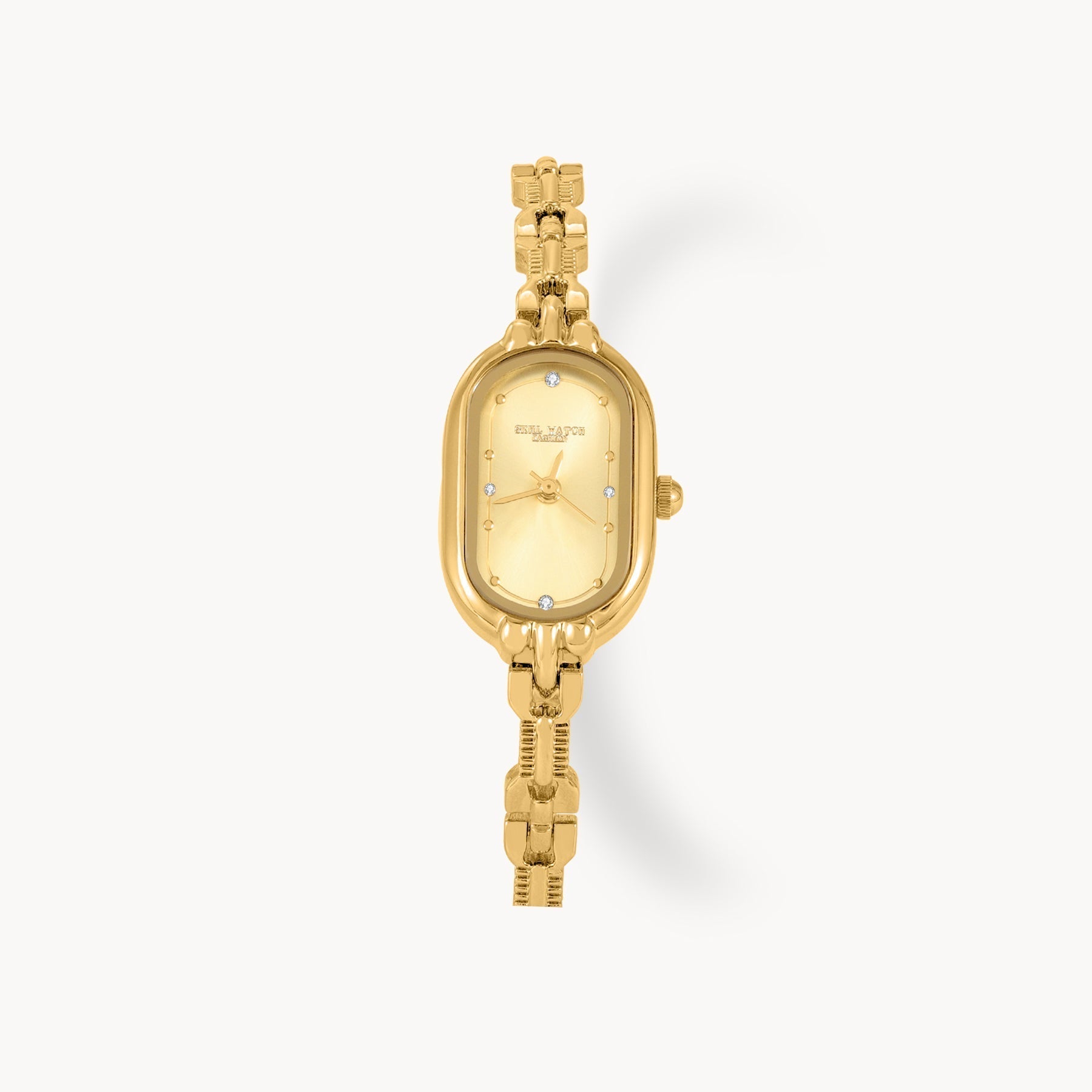 Reverie Vintage Styled Watch with gold-tone case and unique bracelet.