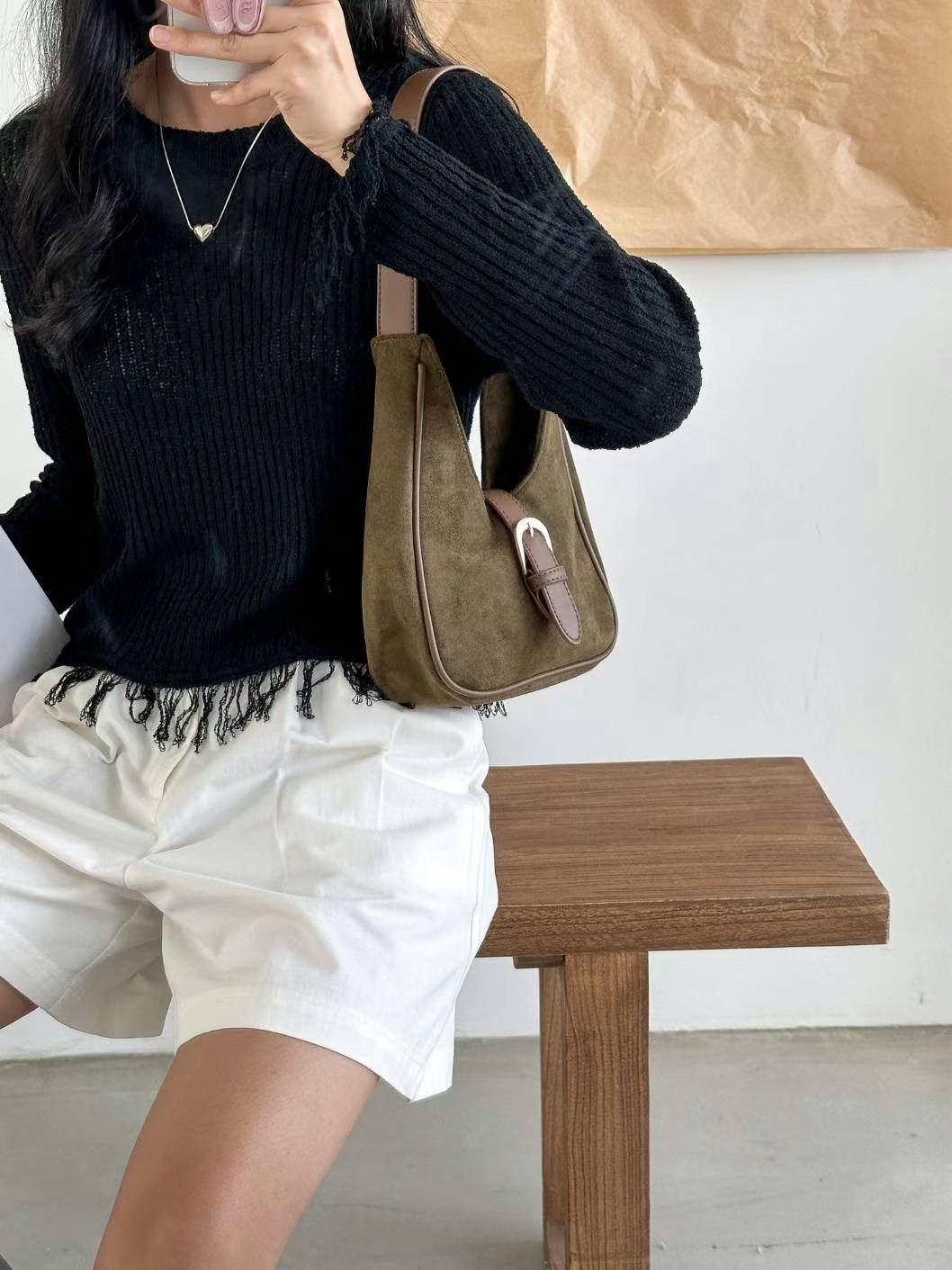 Lulu Suede Shoulder Bag