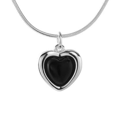 Maridel Black Heart Pendant Necklace