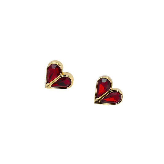 Catherine Red Heart Stud Earrings