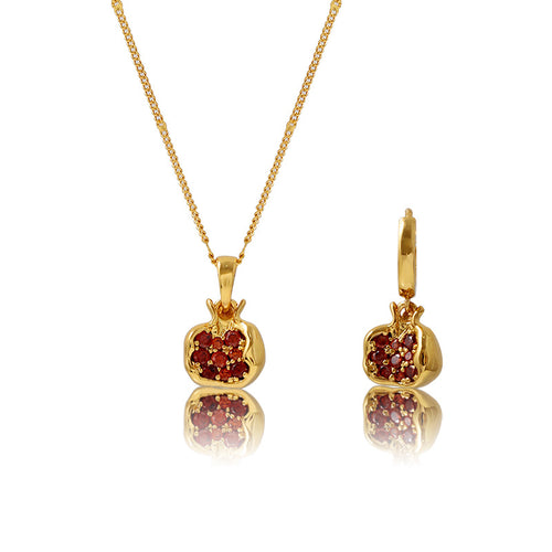 Ravenna Pomegranate Pendant Necklace & Earrings