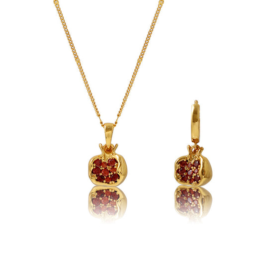 Ravenna Pomegranate Pendant Necklace & Earrings