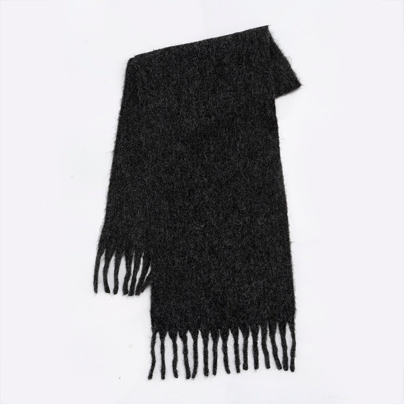 Wool Scarf - Women’s Wool Blend Fringe Chunky Oversized Scarf