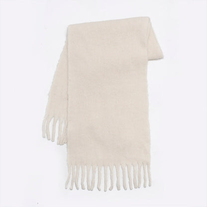 Wool Scarf - Women’s Wool Blend Fringe Chunky Oversized Scarf