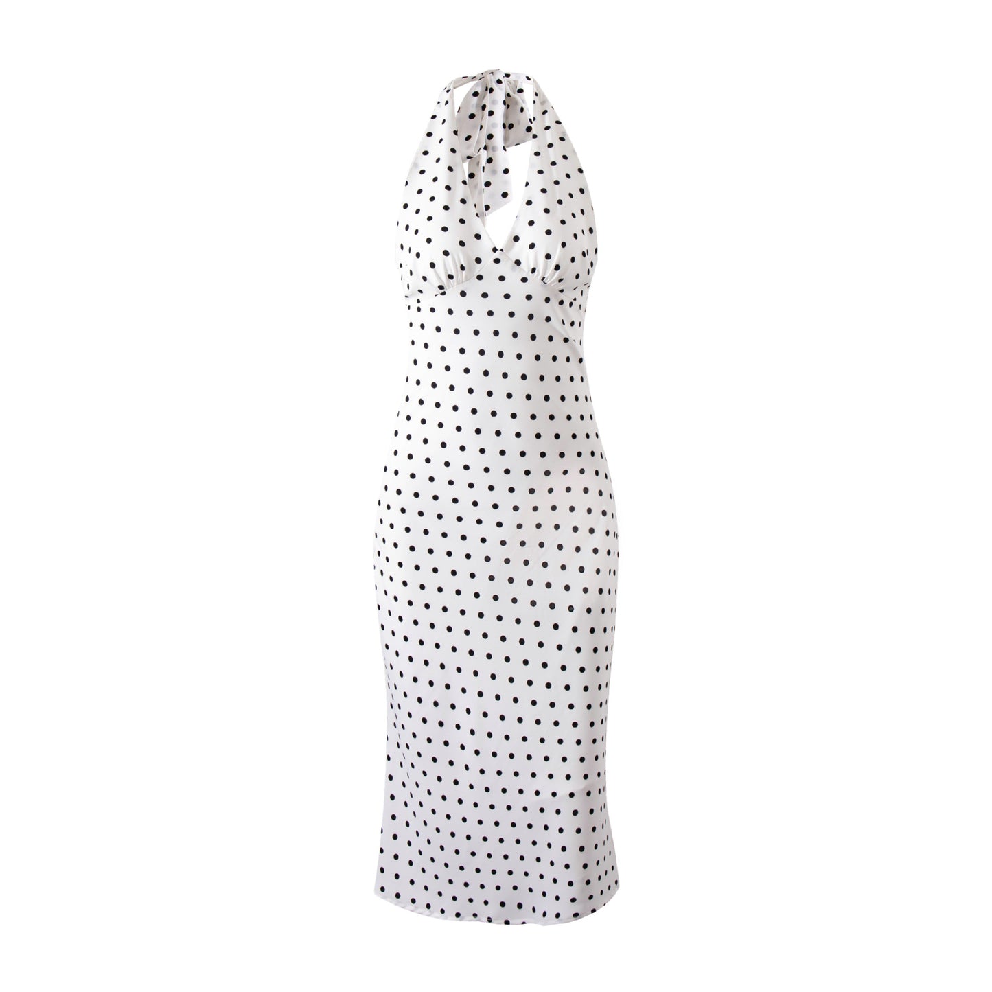 Mitzi Polka-Dot Halter Dress
